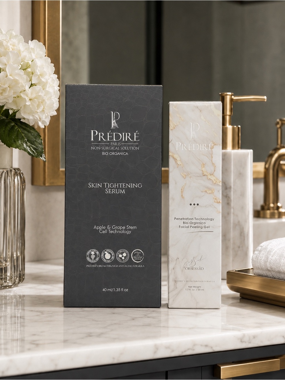 Predire Skin Care Bundle-Tightening Serum and Exfoliating Peel Gel